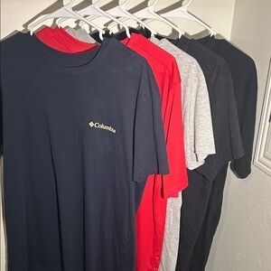 Lot of 5 Men's Short Sleeve T-Shirt Set - Navy, Red, Gray, Black
